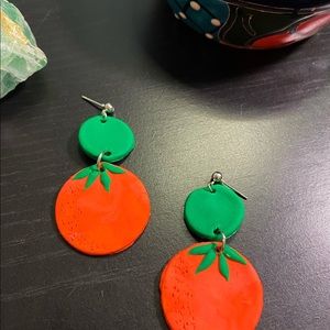 Orange Polymer Clay Earrings